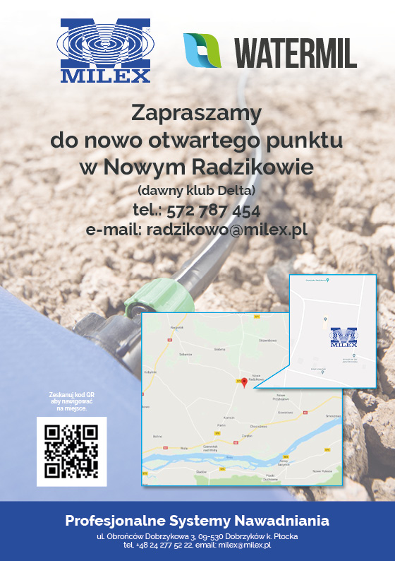 Plakat informacyjny o nowym punkcie w Nowym Radzikowie