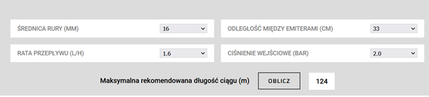 kalkulator długości linii z kompensacją ciśnienia